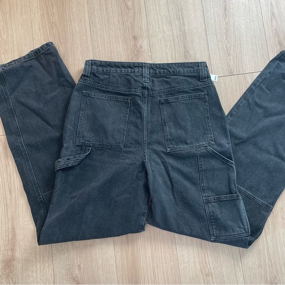 Women’s TALL / LONG Baggy Black Cargo Denim Pants - Picture 3 of 6